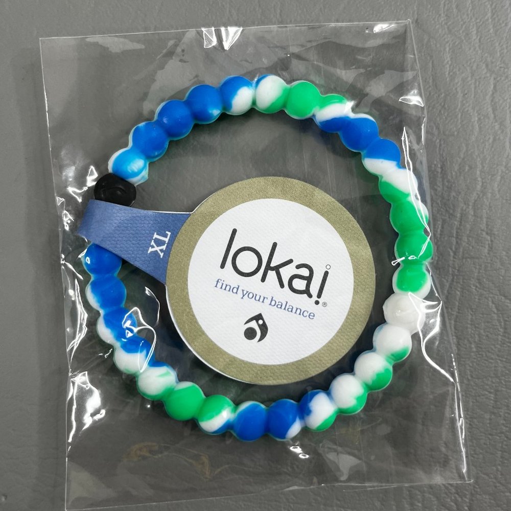 Lokai Bracelets Blue Green & White Tie-Dye Theme New Sealed NWT